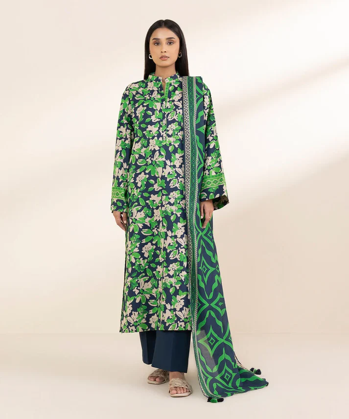 sapphire 3 piece printed unstitched suite (sp 08)